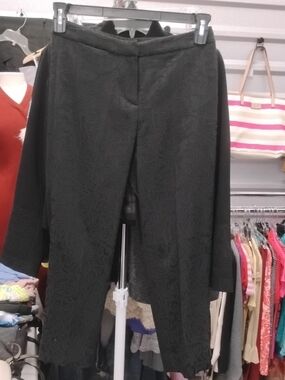 Josephine Chaus Black Cropped Jacquard Ankle Pants